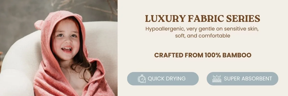Elly Milley Luxury Bamboo Fabric Series — 100% bamboo hooded towel, hypoallergenic, quick-drying and super absorbent