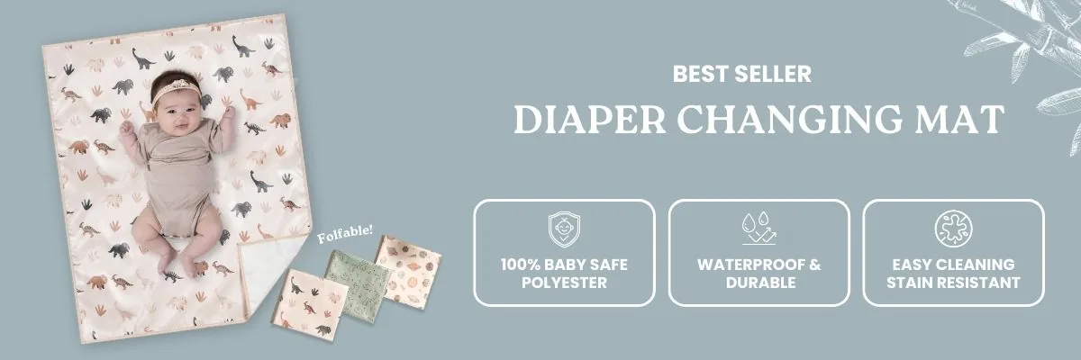 Elly Milley diaper changing mat — 100% baby-safe polyester, waterproof, durable and easy to clean, foldable for travel