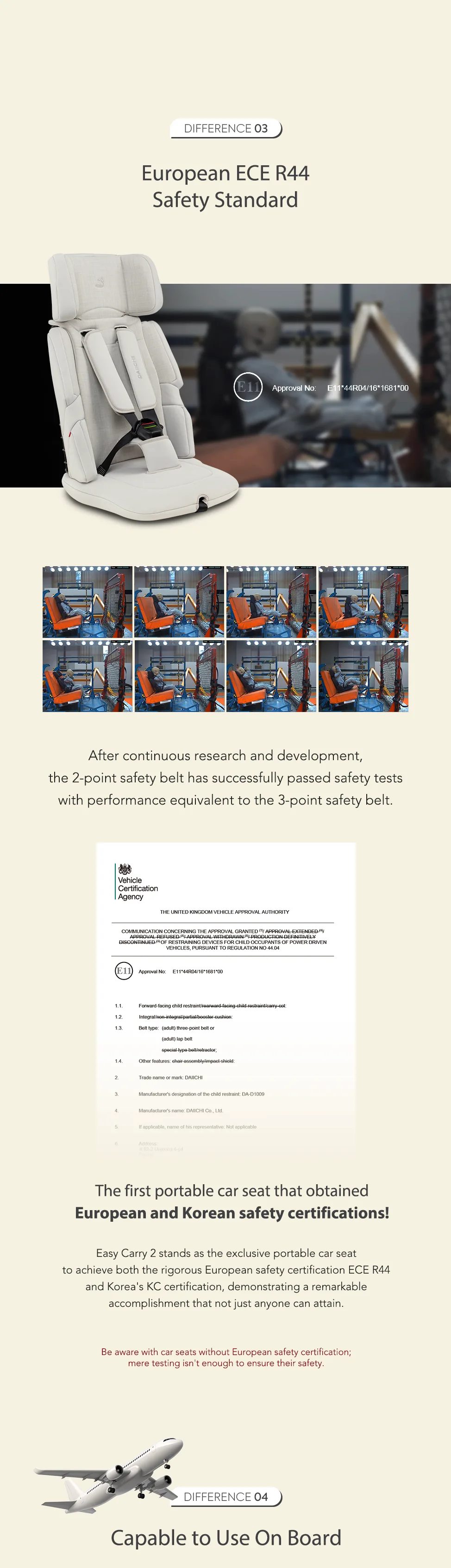 Daiichi Easy Carry 2 portable car seat product detail