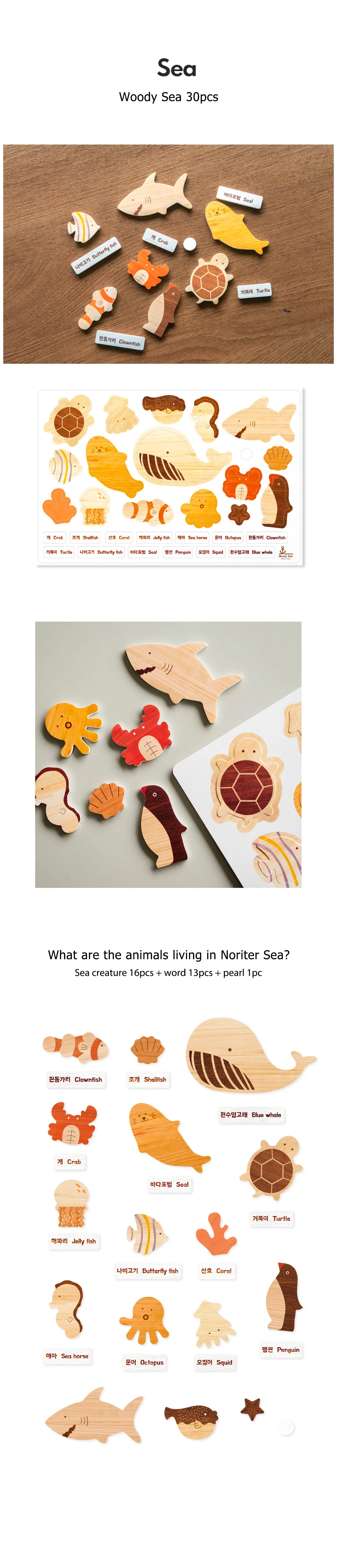 Noriterboard Learning Magnet Woody Sea Creatures