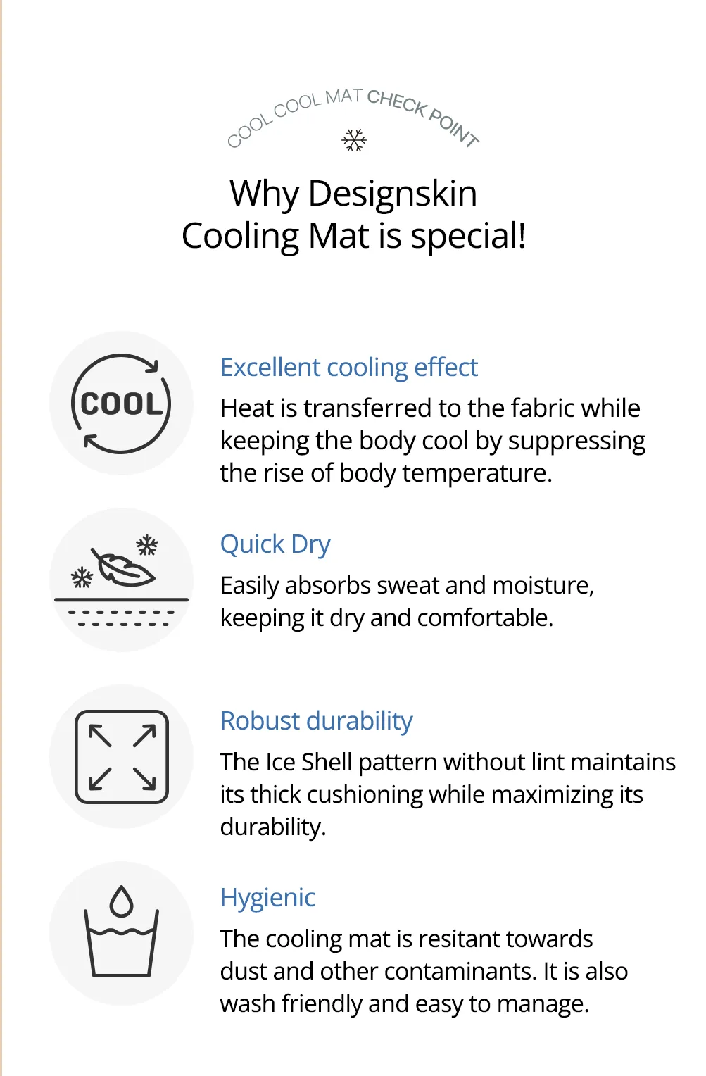 Designskin baby cooling mat features