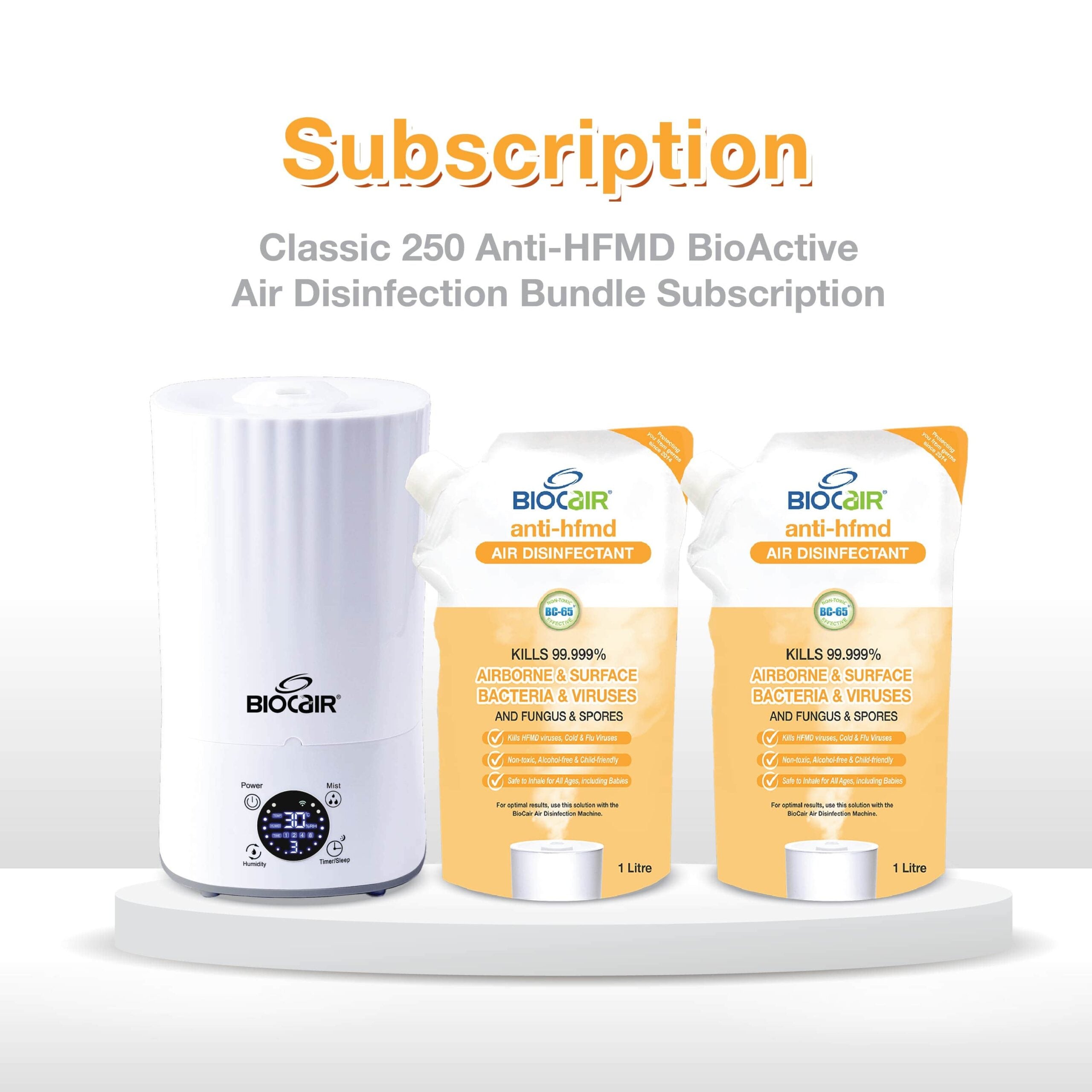 BioCair Classic 250 Anti-HFMD BioActive Bundle Subscription