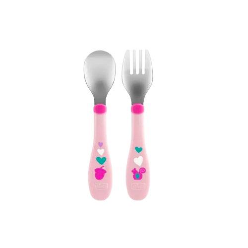 Chicco Metal Cutlery Set for Toddlers 18M+