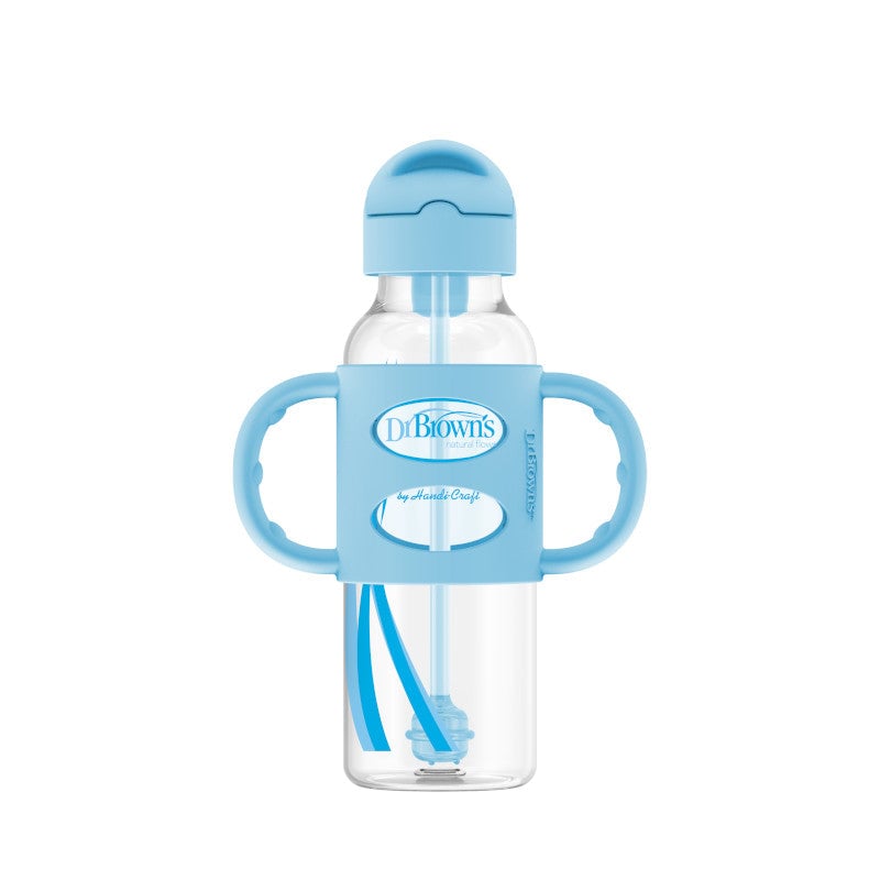 Dr. Brown's Milestones Sippy Straw Bottle 250ml Weighted Silicone Handles