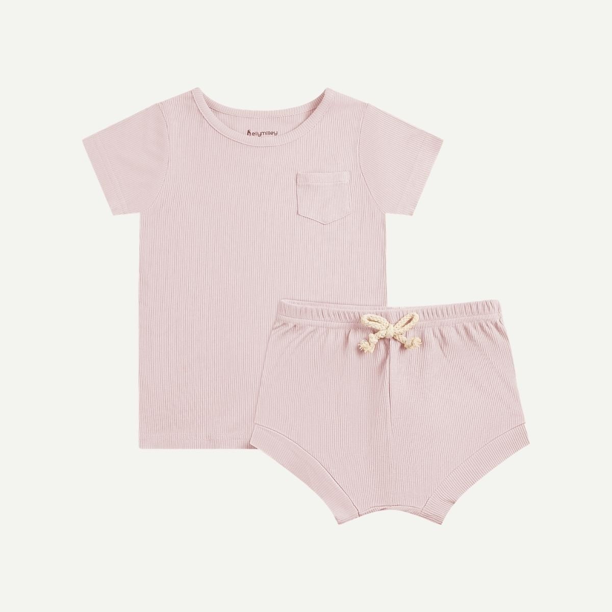 Elly Milley Signature Air Bamboo™ ActiveKidz Brise / Solids / 2 Piece Shirt and Shorts Set - Sakura