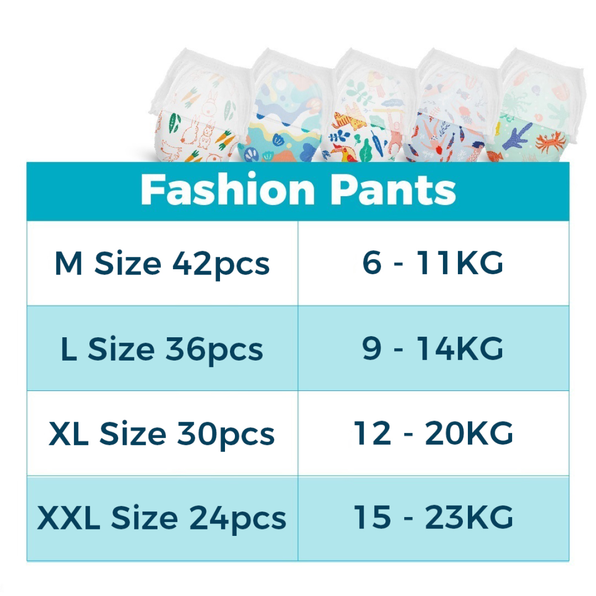 Chlorine-free Baby Diapers (Tape/Pants)