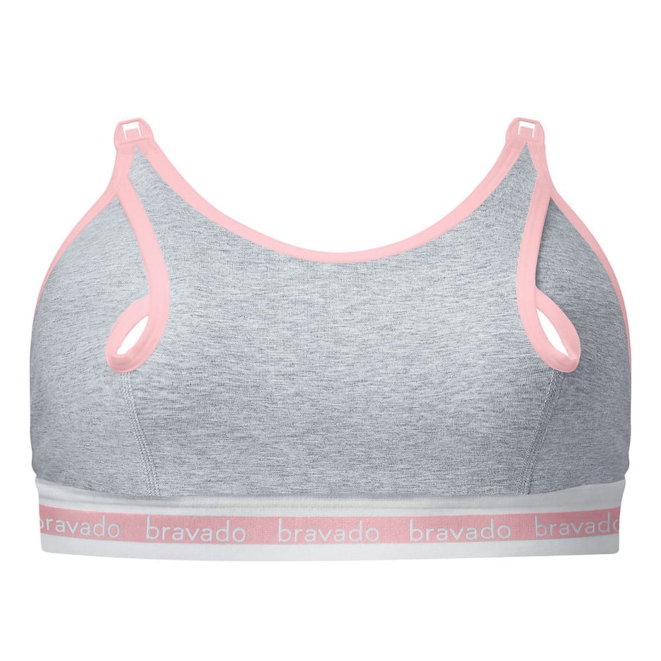 Bravado Designs Clip And Pump Hands-Free Nursing Bra Accessory - Sustainable - Dove Heather With Dusted Peony S