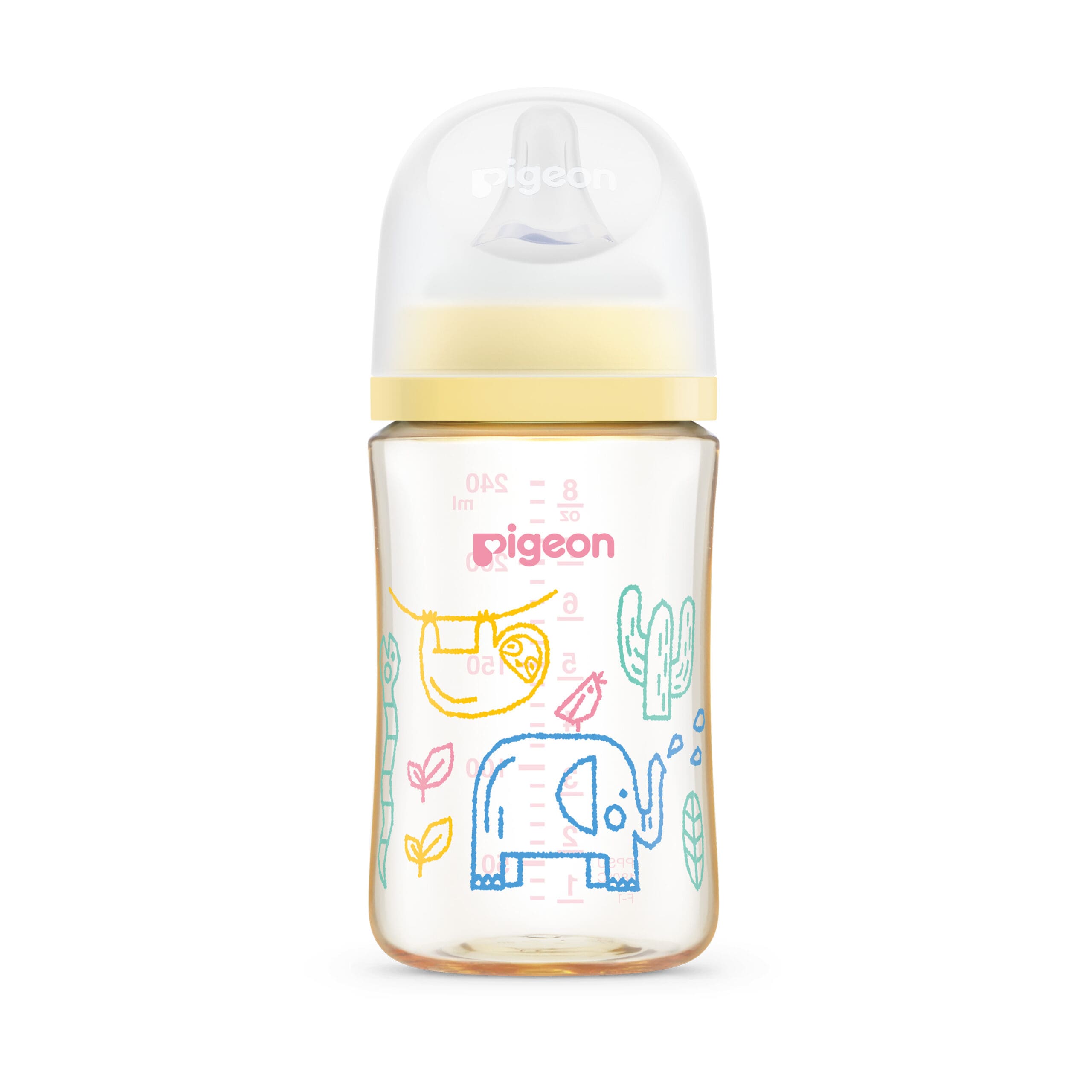 Pigeon SofTouch PPSU Nursing Bottle 240ml Safari Doodles