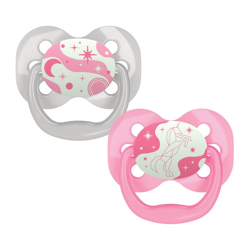 Dr. Brown's Advantage Symmetrical Glow-in-the-Dark Pacifier 2-Pack Set