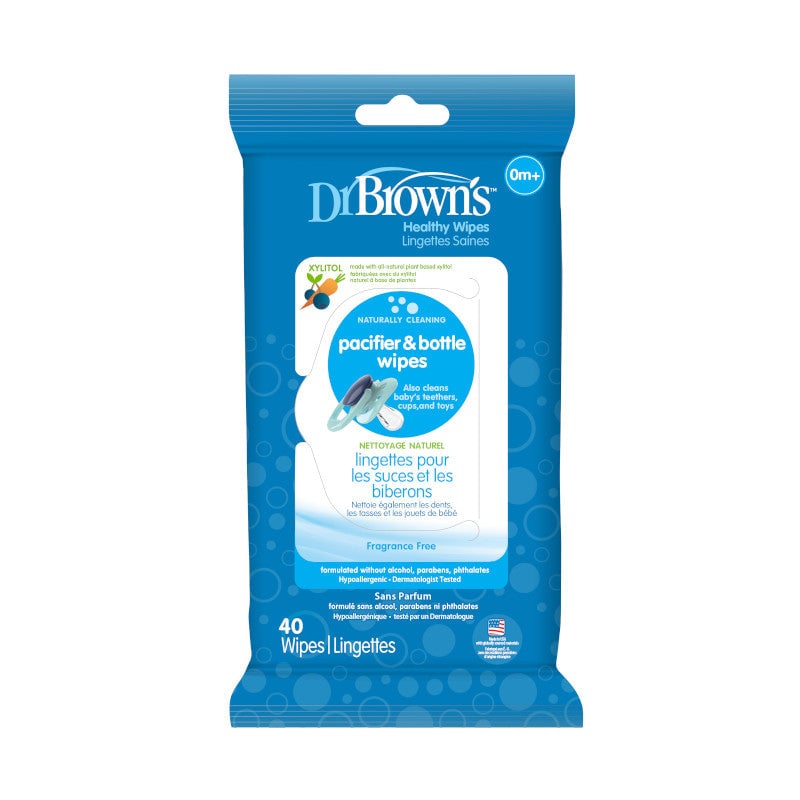 Dr. Brown's Pacifier and Bottle Wipes Plant-Based 40 Count