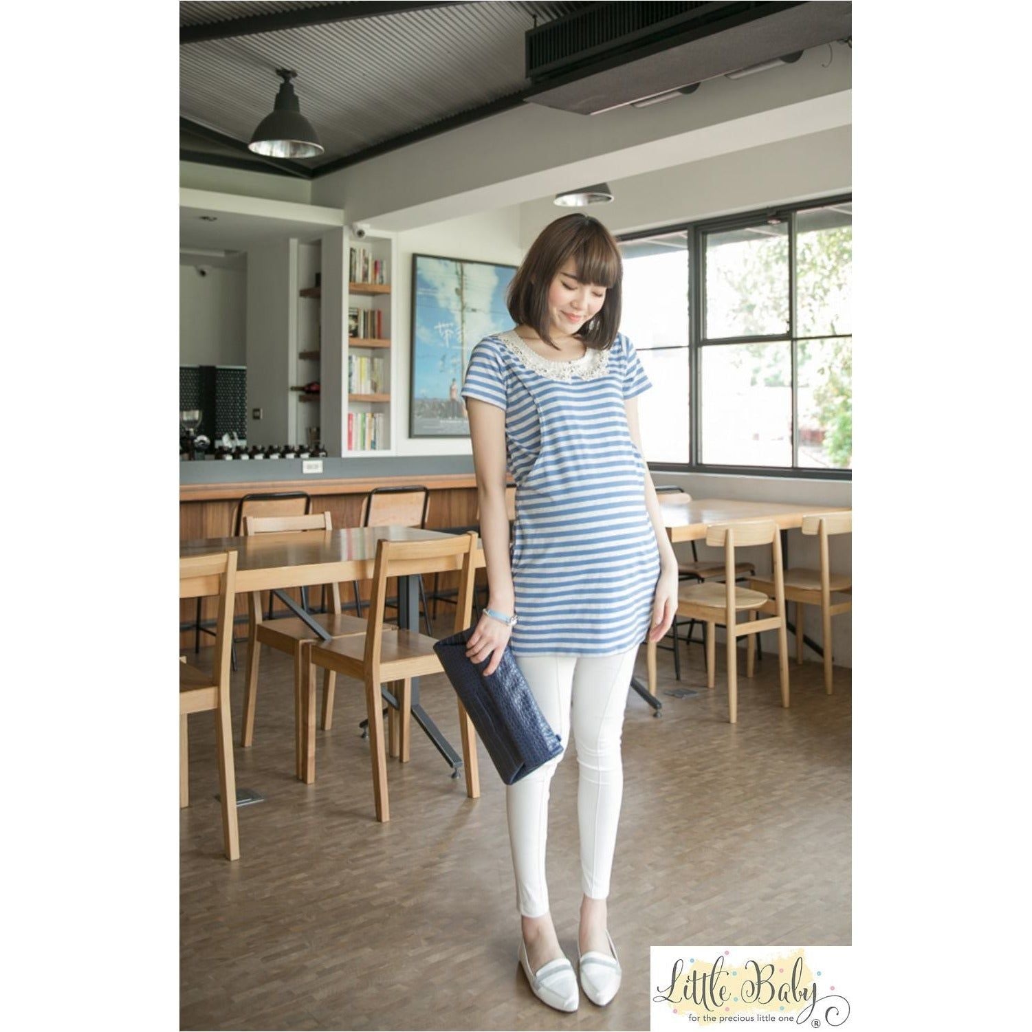 LB1667569 Sweet Lace Blue Stripe (Free Size)