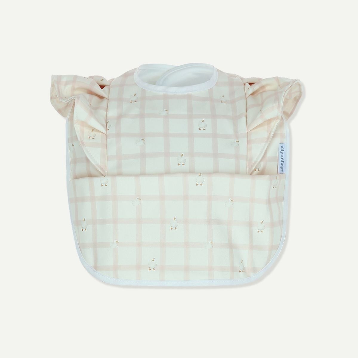 Elly Milley PlayKidz Bulle Ruffled Bib - Gingham Pink Ducky