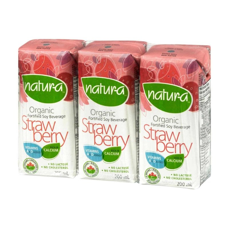 Natur-a Enriched Soy Beverage - Strawberry (Organic), 200 ml.