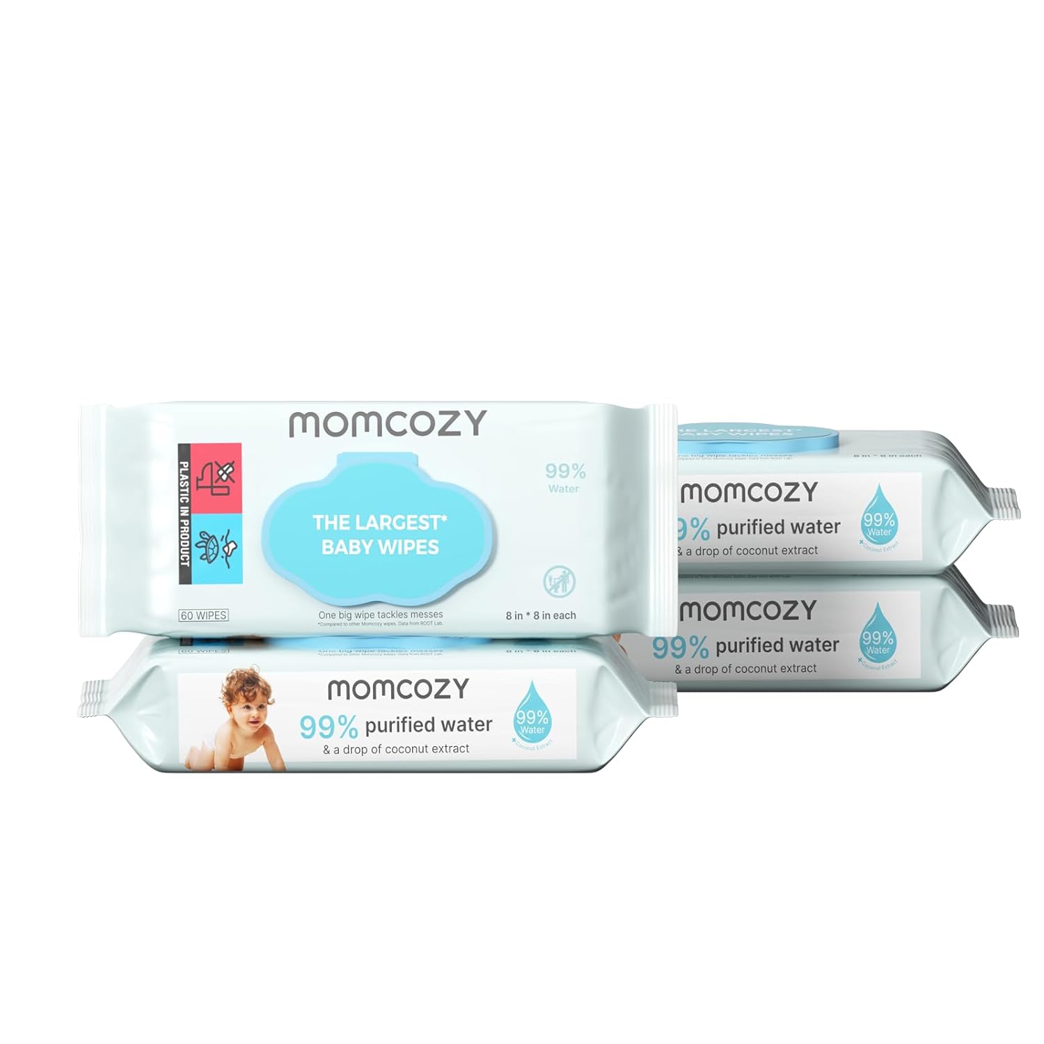 Momcozy 99% Water Baby Wipes Extra Large Hypoallergenic Sensitive Skin