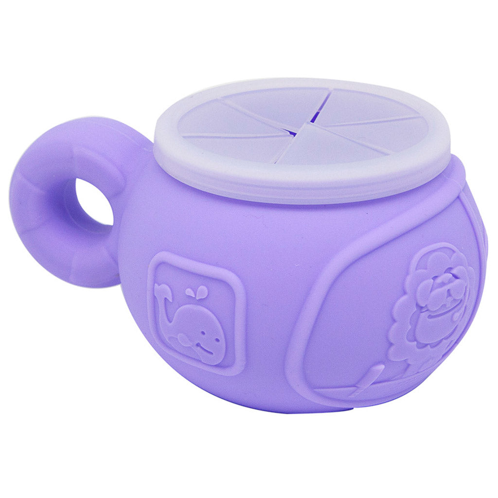 Marcus & Marcus Snack Cup (Willo) | BPA Free Silicone Toddler Snack Bowl with Soft Spill-Proof Lid