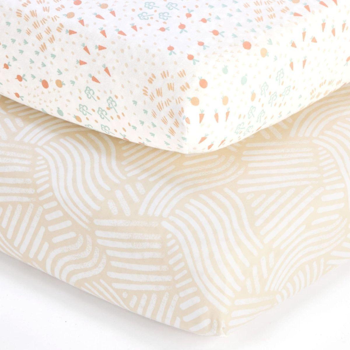 Tutti Bambini Cot Fitted Sheet 2Pk - Assorted Prints