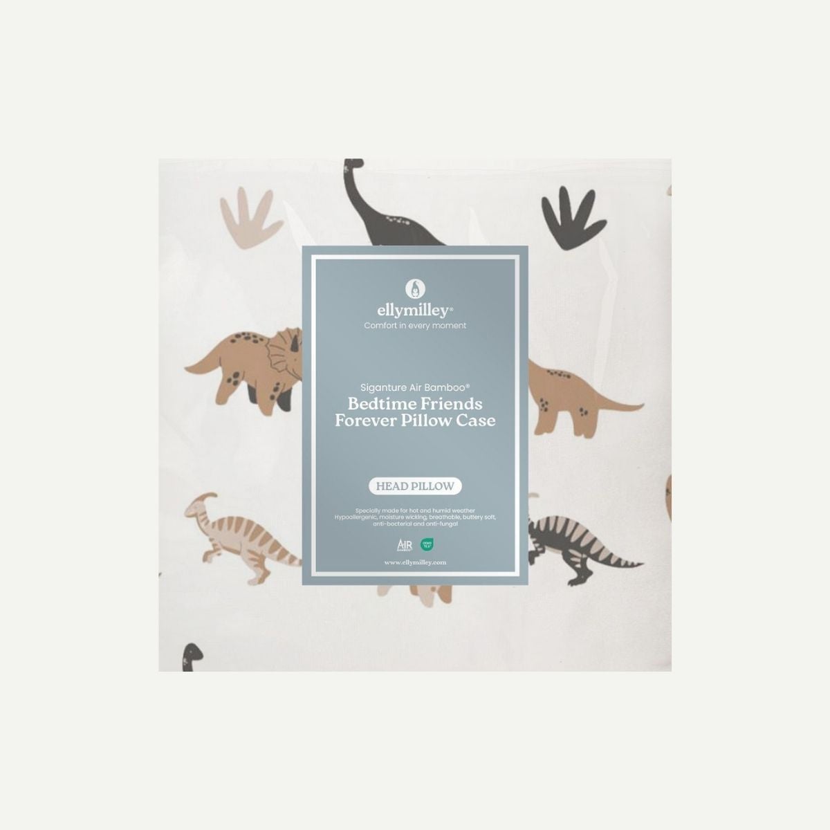 Elly Milley (CASING) Signature Air Bamboo™ BFF Head Pillow - Dinosaur