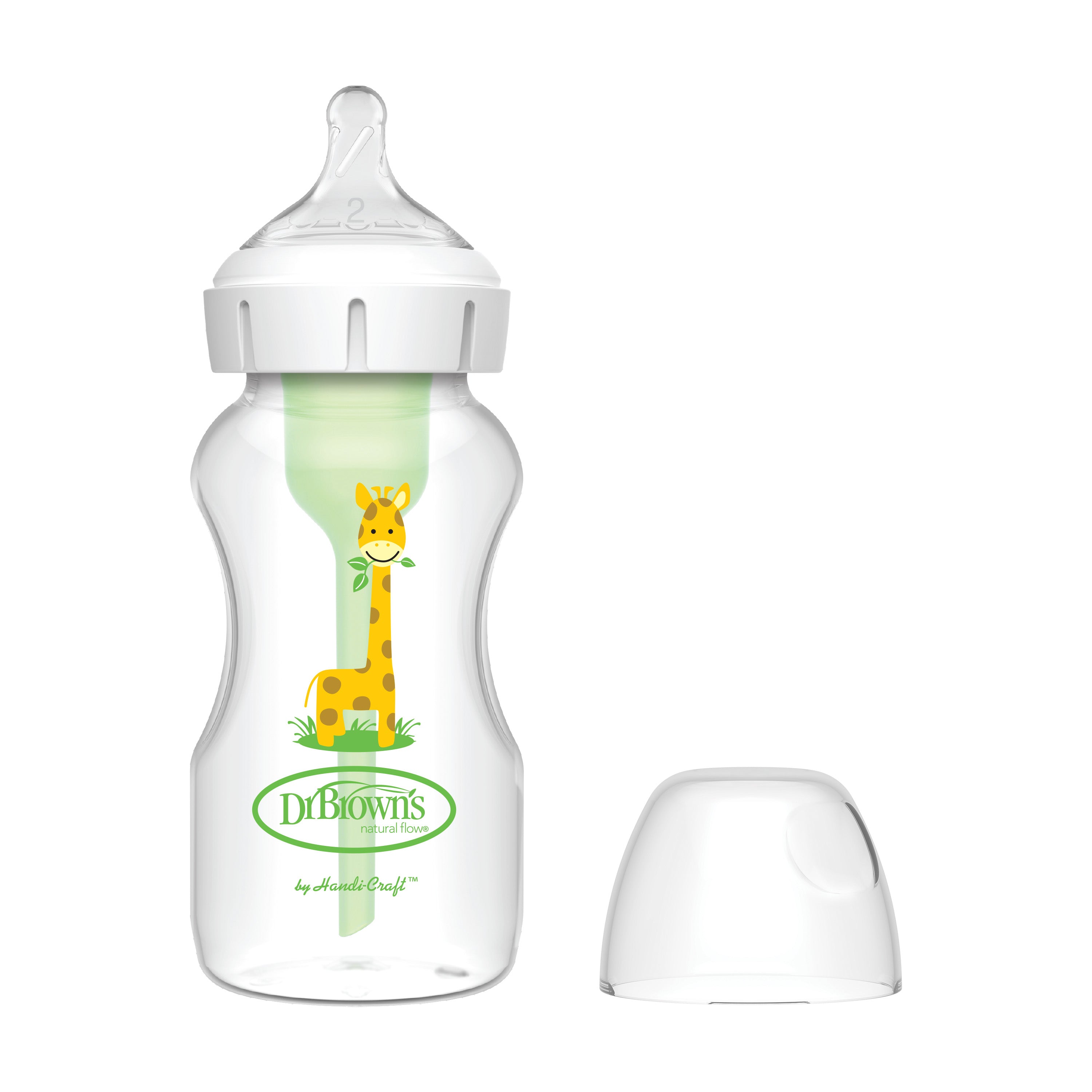 DR. BROWN'S 270ml Wide-Neck Options+ PP Bottle W/L2 Nipple, Giraffe