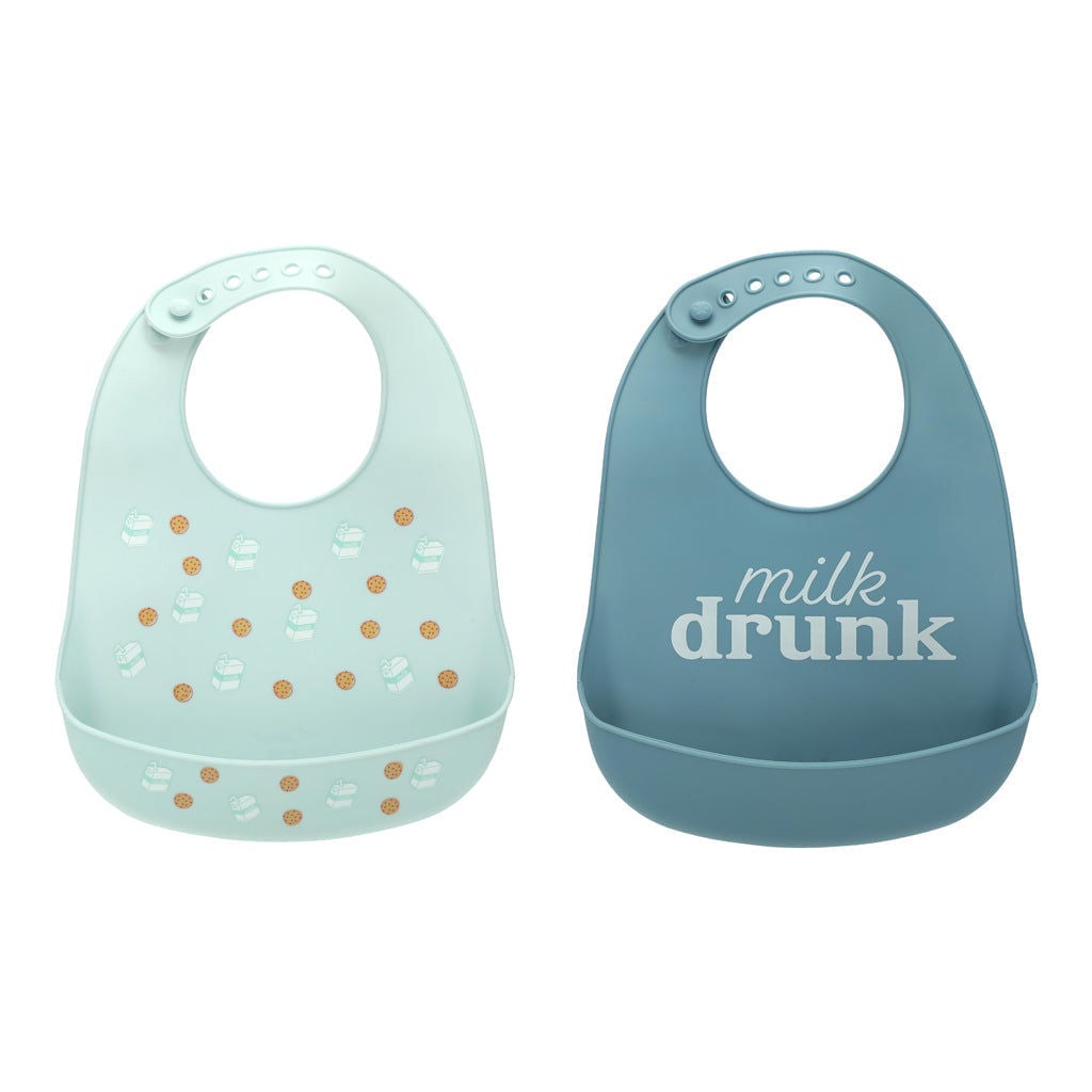 Pearhead Silicone Bib 2 Pack - Milk Drunk