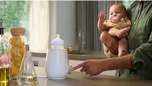 Warm and sterilize with one intuitive button