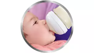 Natural latch on due to wide breast shaped teat