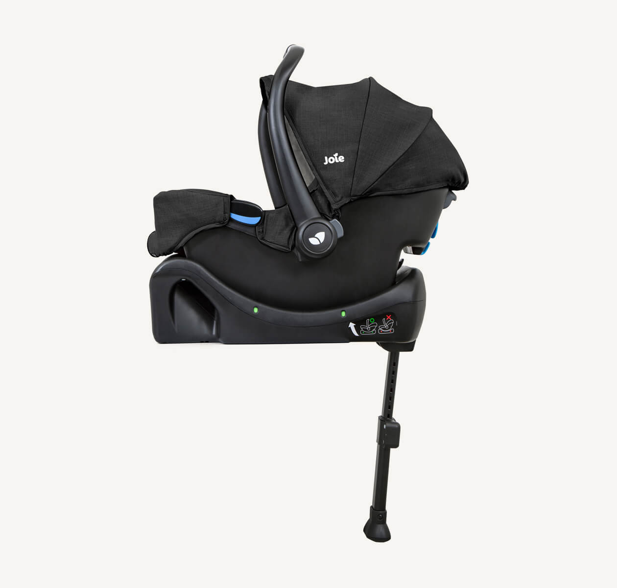 Clicks onto a base or a pushchair