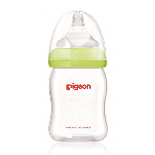 Pigeon Peristaltic PLUS Wide Neck Glass Feeding Bottle Green (Japan) 160ml