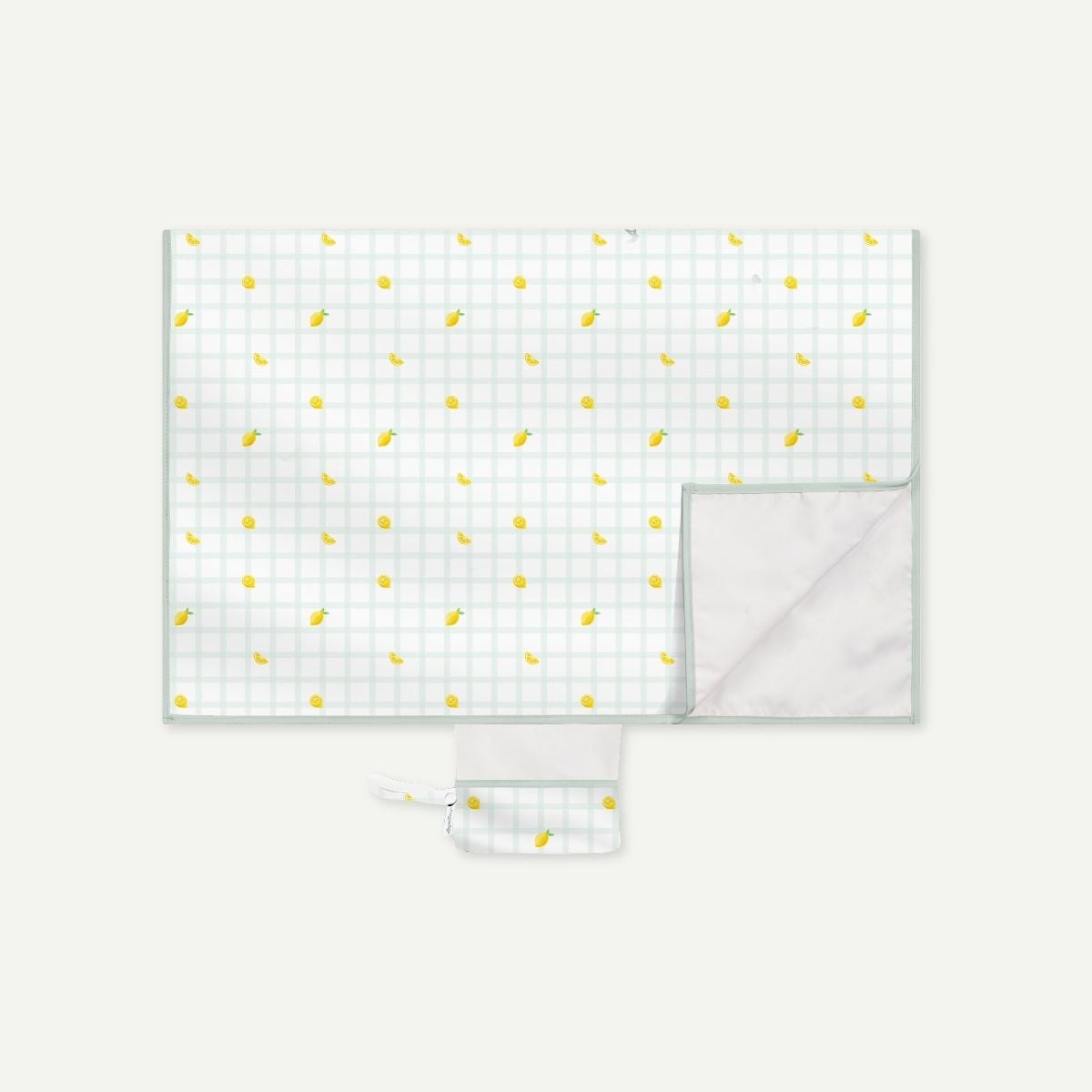 Elly Milley EasyPack Diaper Changing Mat - Gingham Green Lemon
