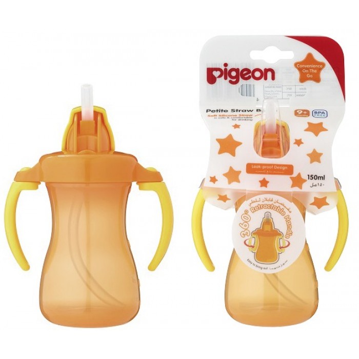 Pigeon Petite Straw Bottle 150ml 9m+ (Orange)
