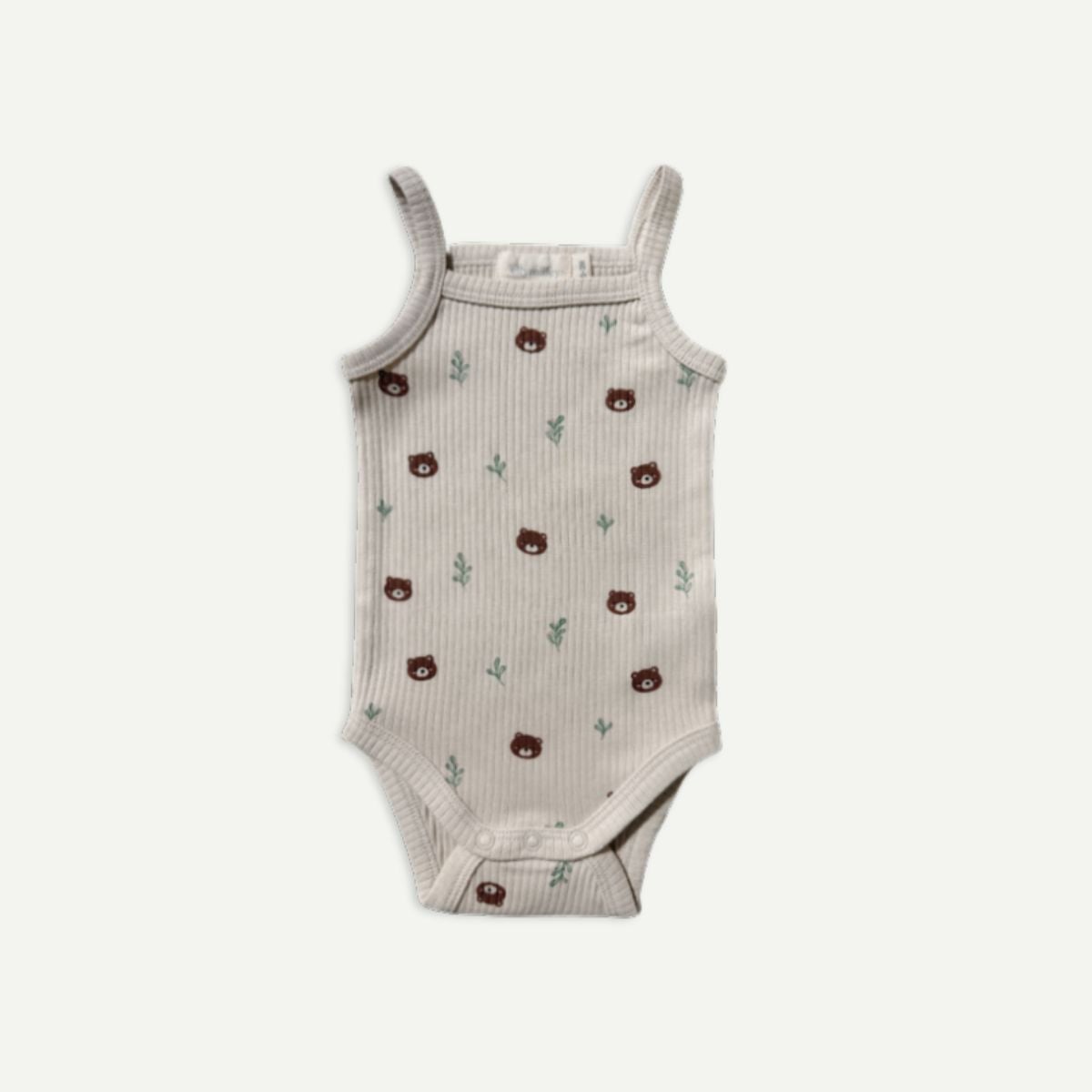 Elly Milley TENCEL™ Organic Cotton / Bouton Singlet Romper Woodland Bear