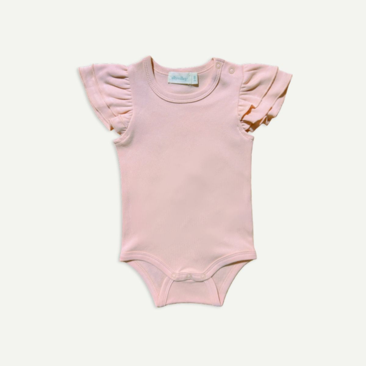Elly Milley Supima® Cotton / Lilas Ruffled Romper - Peach Haze